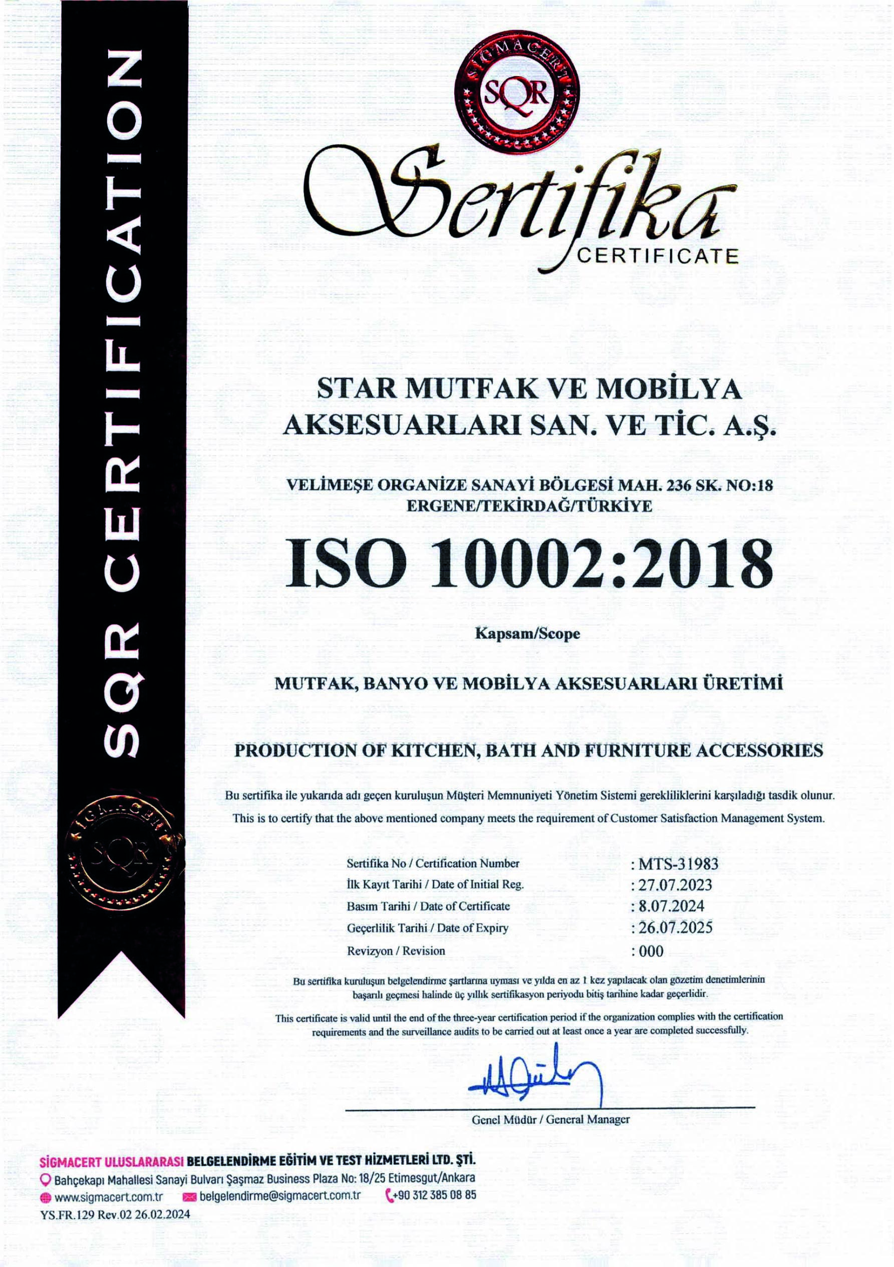 ISO 10002 İncele